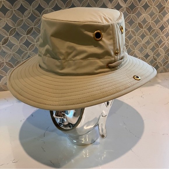 Tilley LT3 Water Repellent Snap Up Hat Tan Brown Size 7 1/4 - Picture 2 of 15